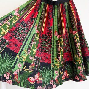 Vintage Rehli Floral German Cotton Skirt L